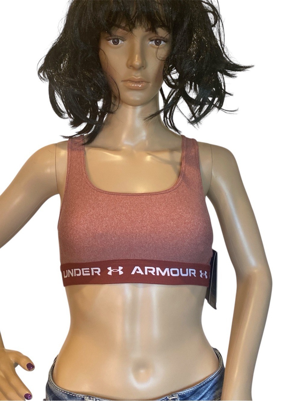 Under Armour UA Crossback Mid Heather Medium Support Rust Sports Bra Size XS NWT